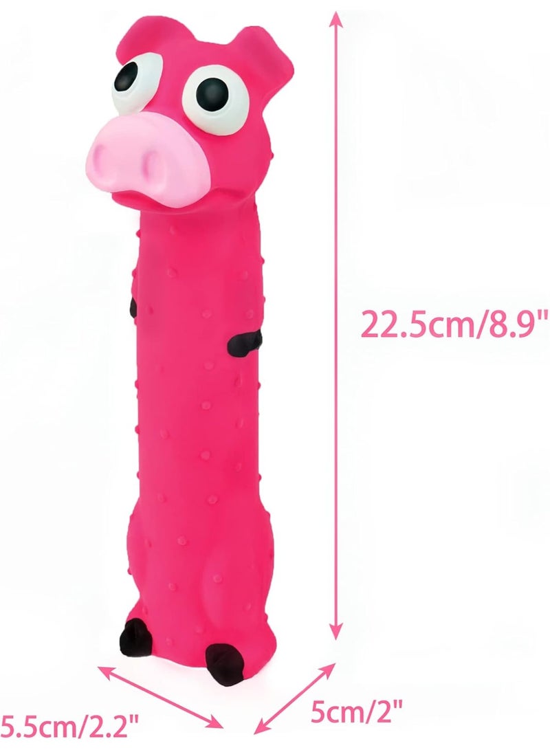 ألعاب كلاب مطاطية طويلة العنق تصدر صوتًا مضحكًا – مجموعة من 3 قطع (خنزير، دجاجة، ضفدع) - Image 4